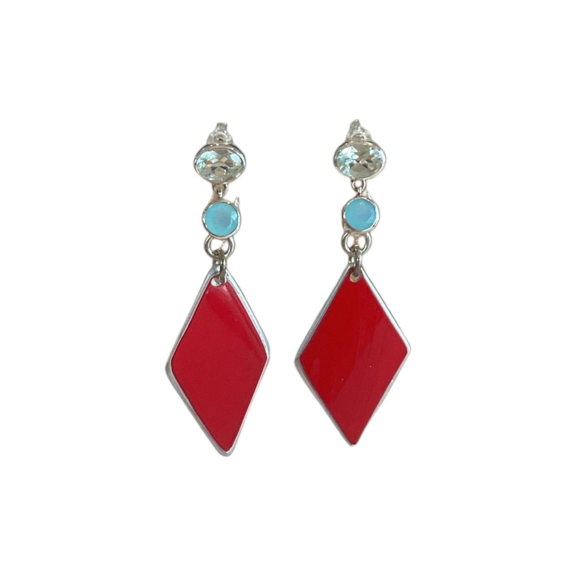 Ferrari 360 Challenge Stradale Larimar and Topaz Earrings - Petra Star