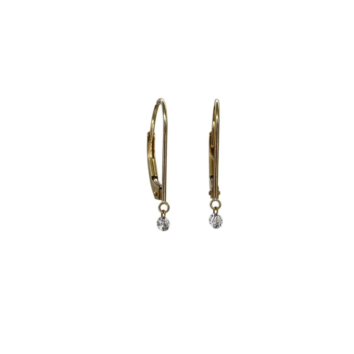 Floating Diamond Dangle Earrings 14k - Petra Star