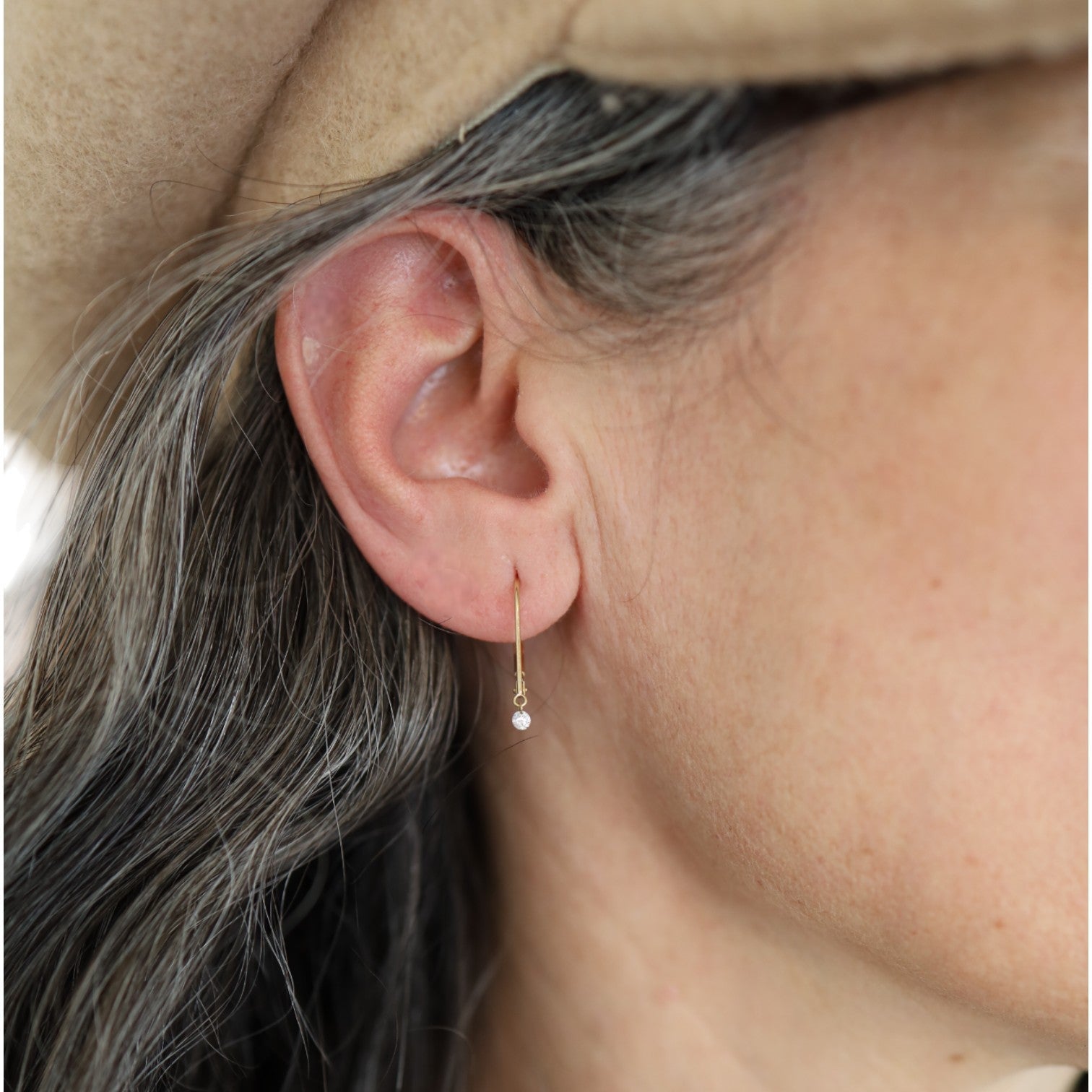 Floating Diamond Dangle Earrings 14k - Petra Star