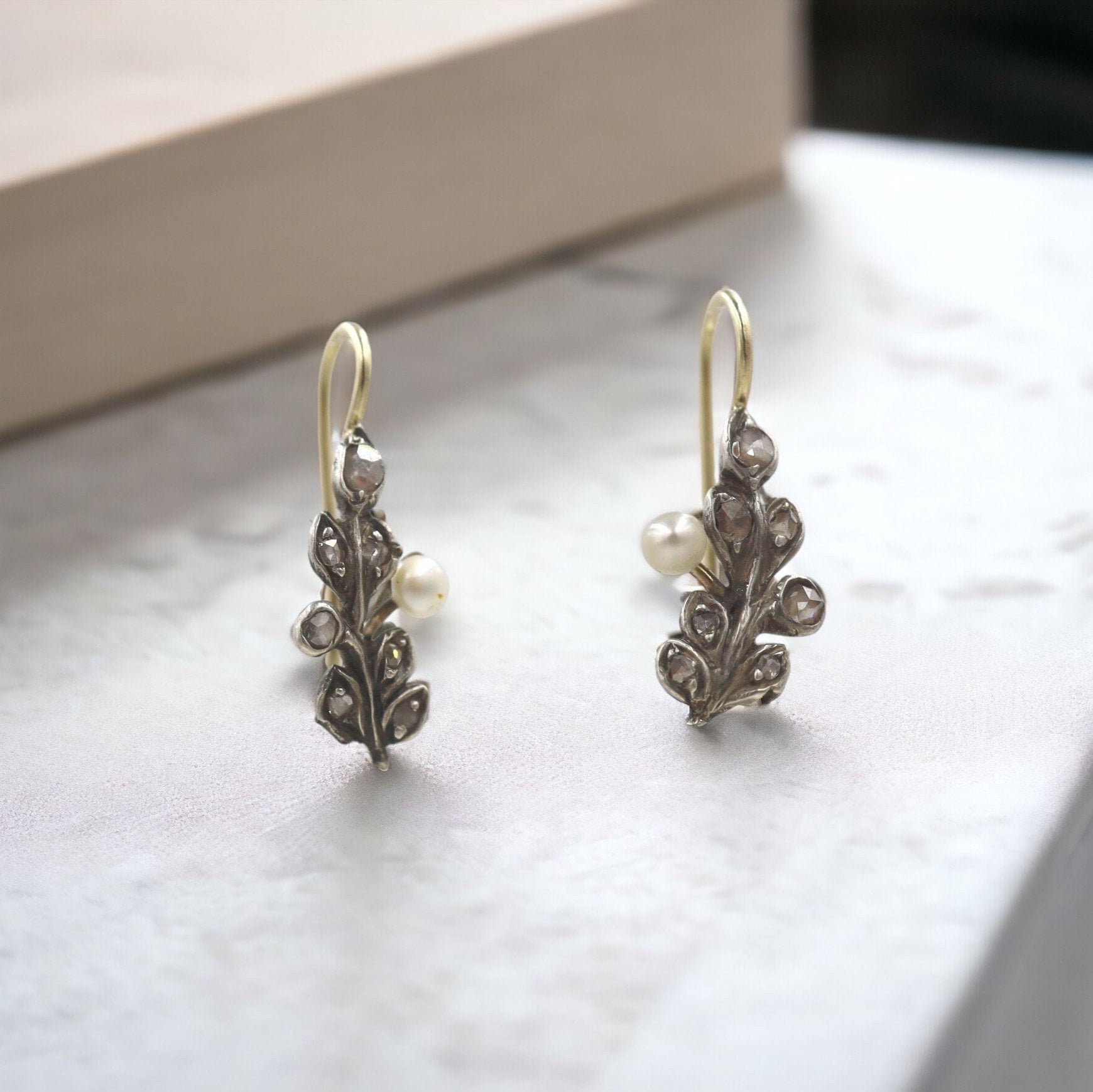 Georgian Diamond Drop Earrings - Petra Star