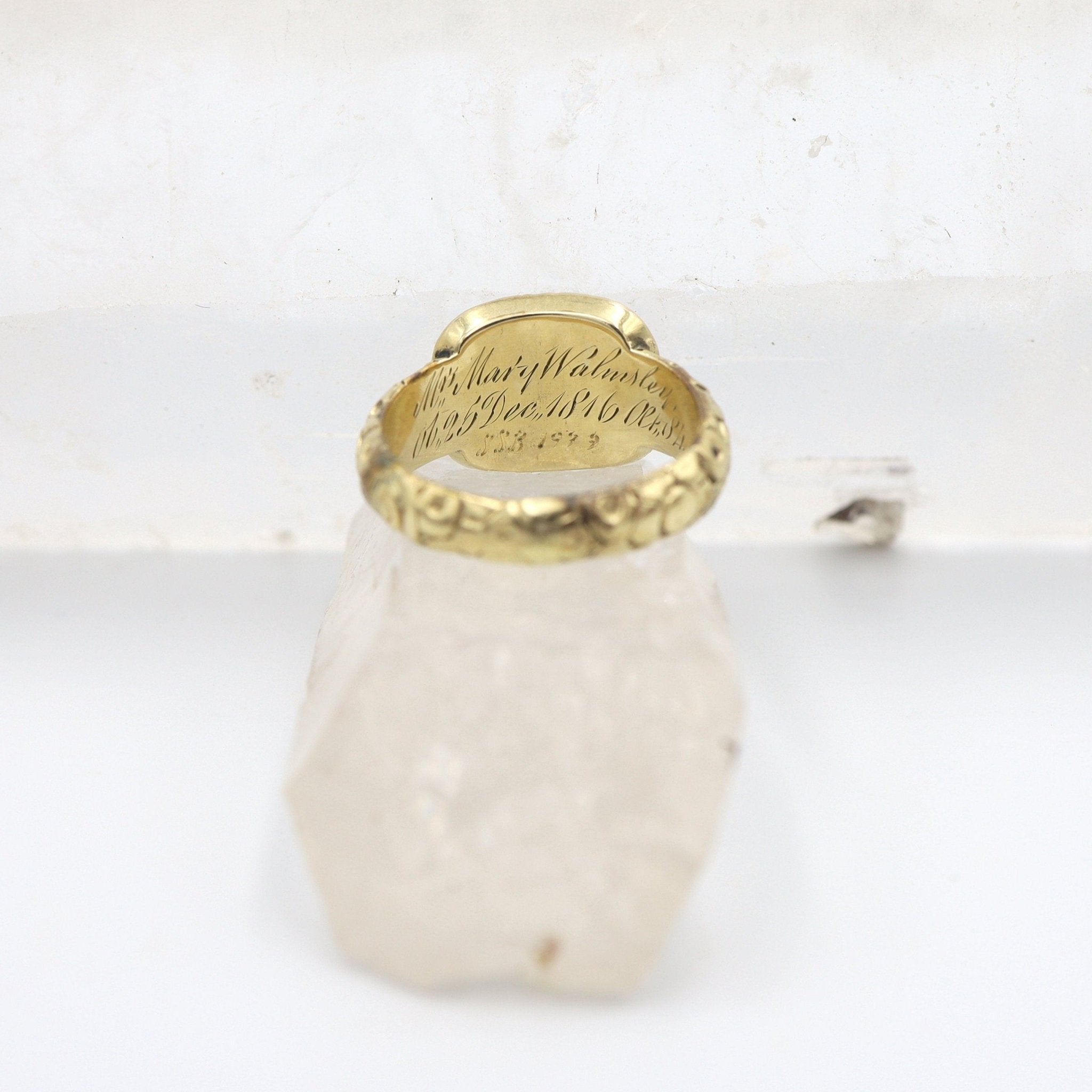 Georgian Memento Mori Mourning Ring with Garnet - Petra Star