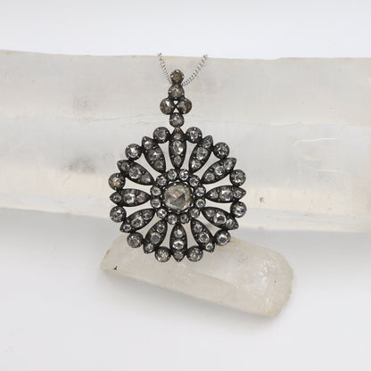 georgian silver diamond pendant