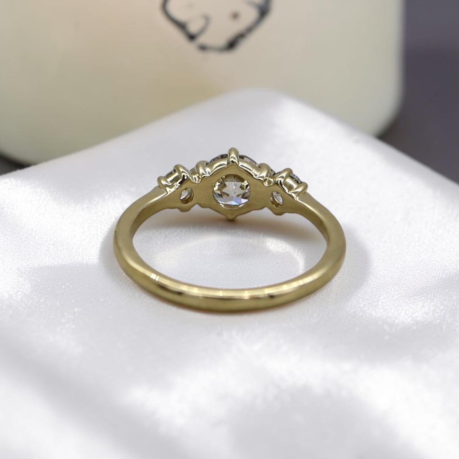GIA Old European Cut Diamond Ring | 0.80ct Light Fancy Brown | Antique-Inspired Low-Profile 14k Gold - Petra Star