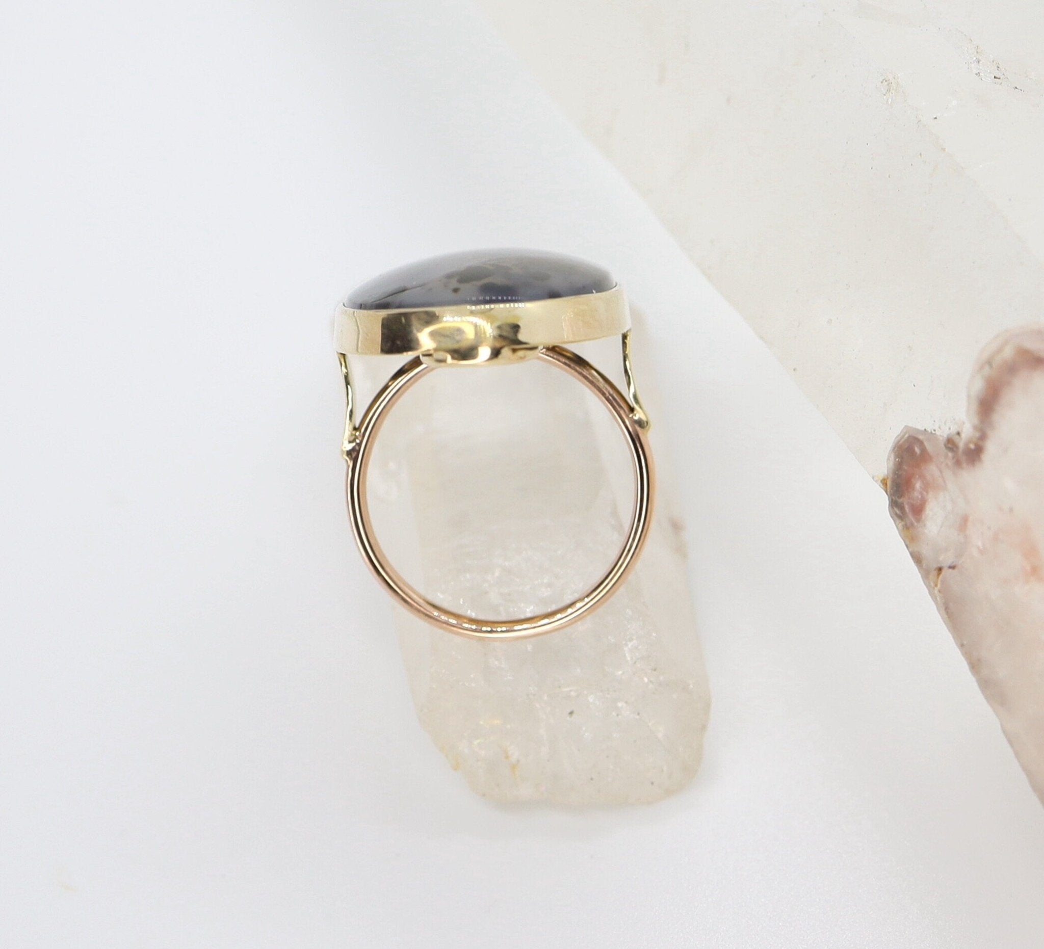 Ginormous Victorian Dendritic Agate Ring - Petra Star