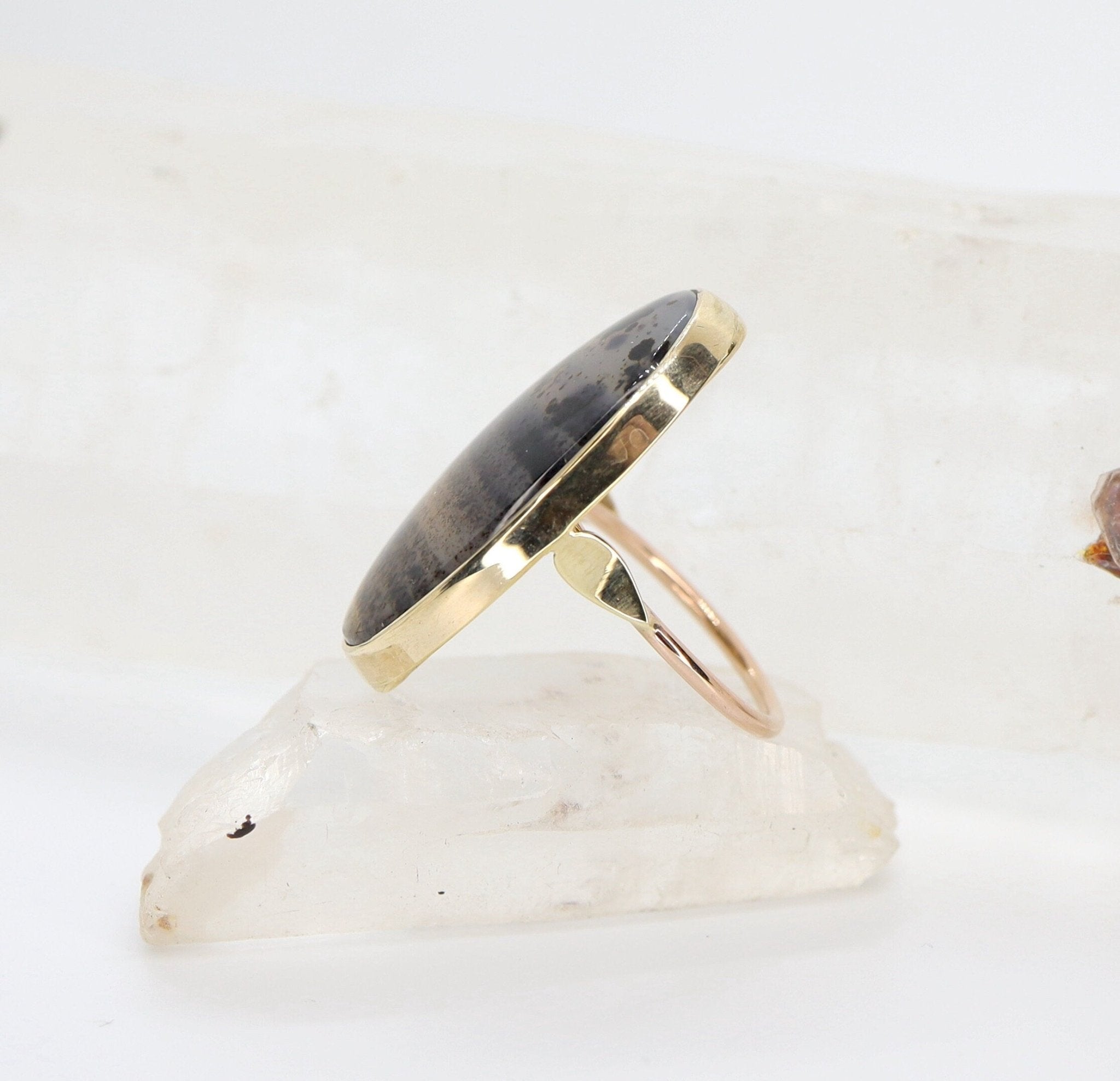 Ginormous Victorian Dendritic Agate Ring - Petra Star
