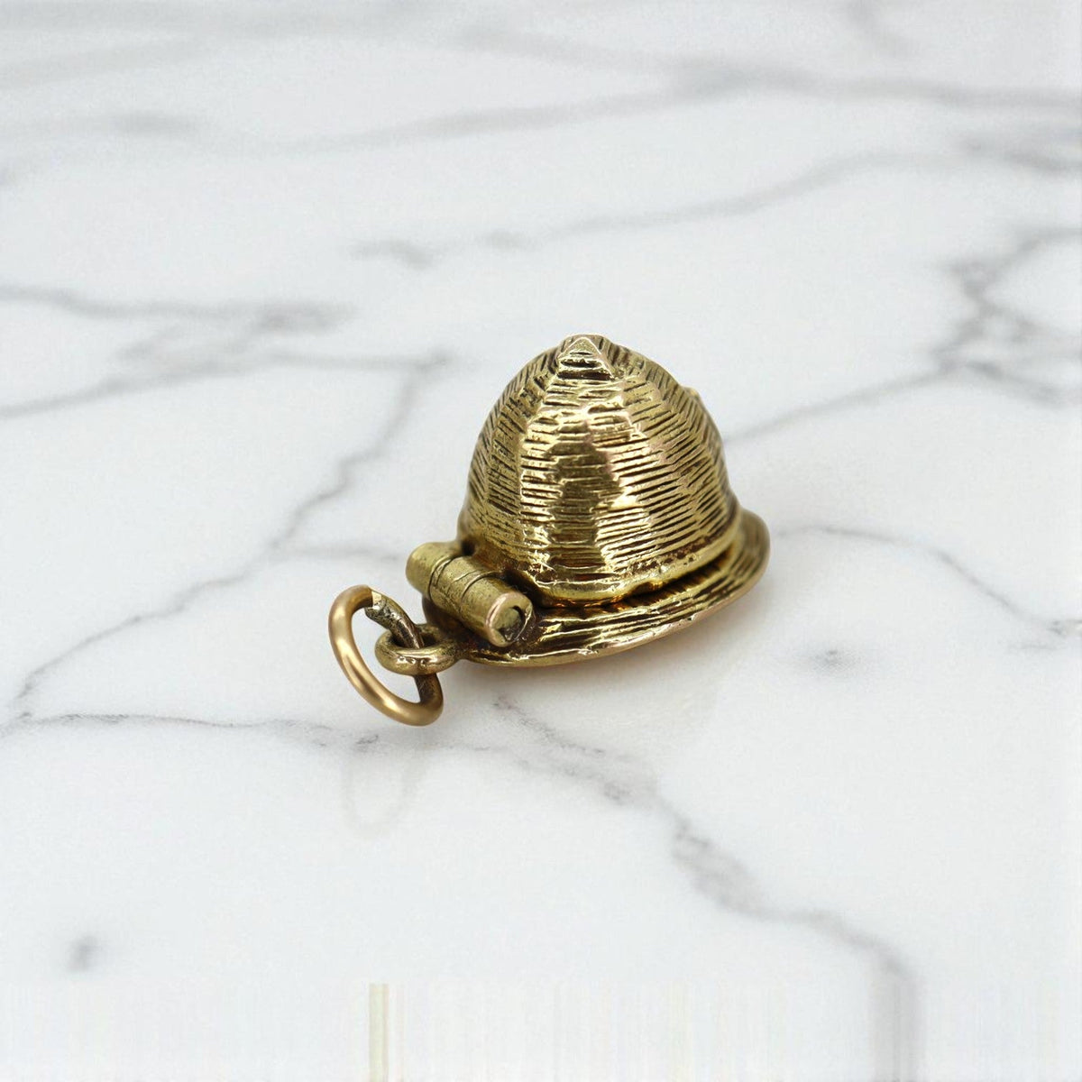 Hallmarked 9k Gold Fireman Hat Charm - Petra Star