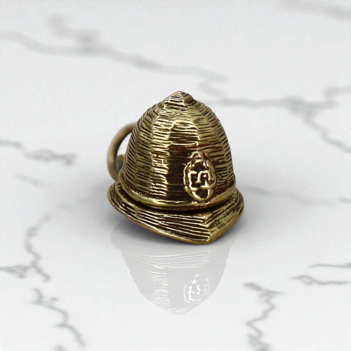 Hallmarked 9k Gold Fireman Hat Charm - Petra Star