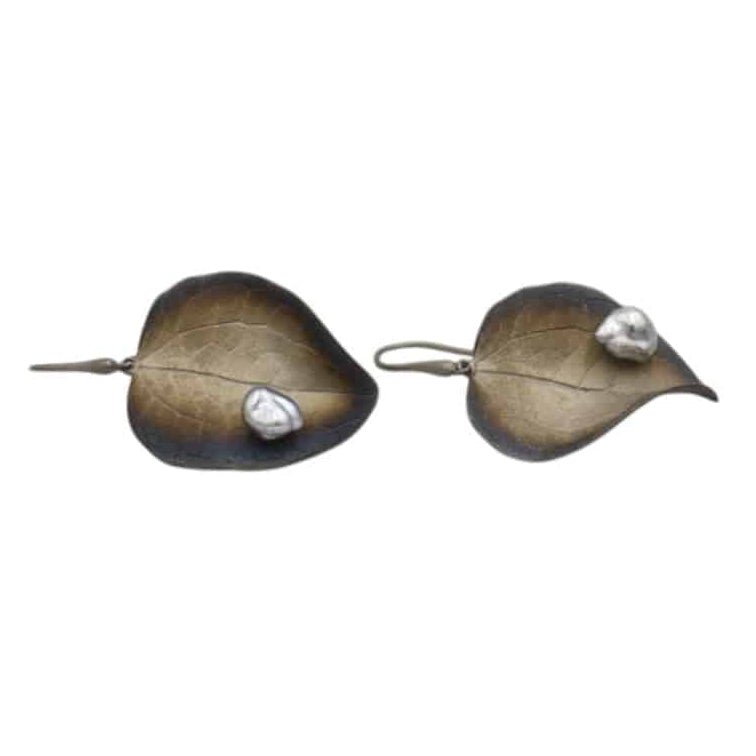 Handcrafted Keshi Pearl Drop Silver Earrings - Petra Star