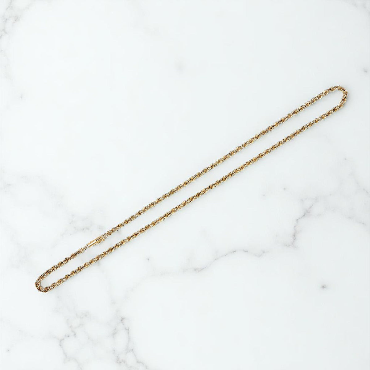 Heavy Rope Chain 14k Yellow Gold 3.3 MM Wide 18.5 Inches - Petra Star