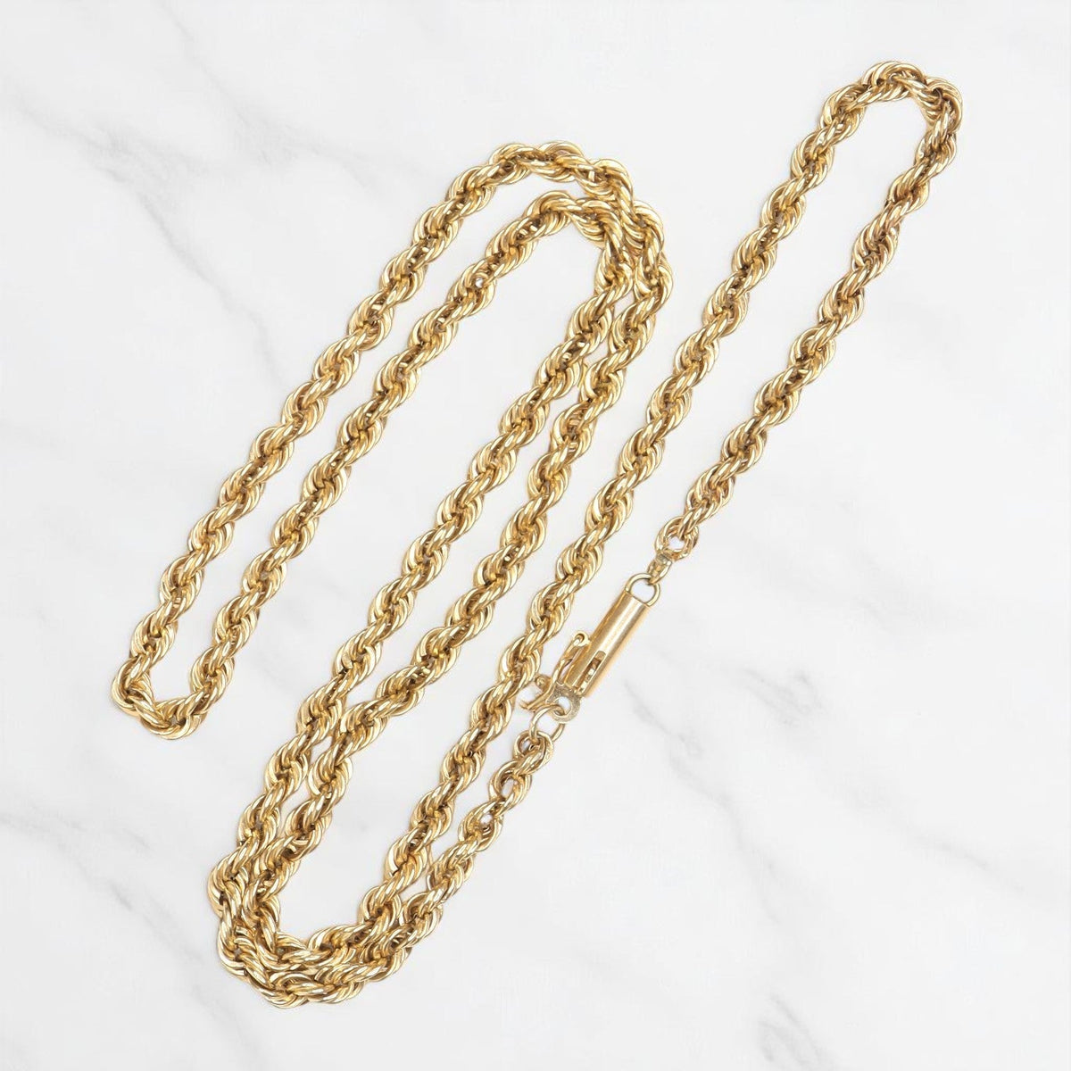 Heavy Rope Chain 14k Yellow Gold 3.3 MM Wide 18.5 Inches - Petra Star