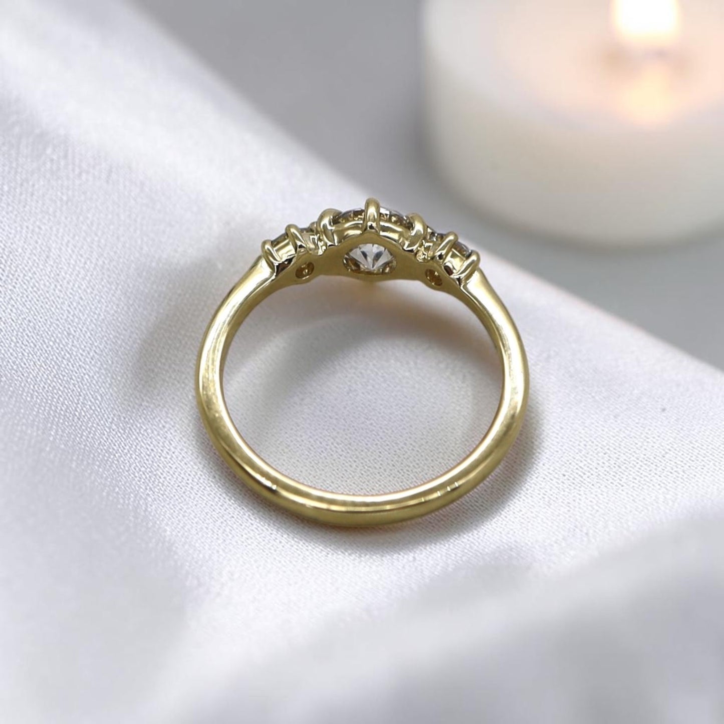 GIA Old European Cut Diamond Ring | 0.80ct Light Fancy Brown | Antique-Inspired Low-Profile 14k Gold - Petra Star