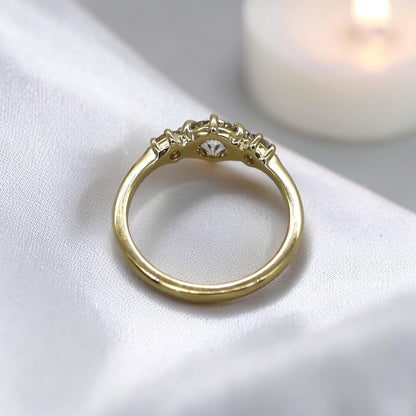 GIA Old European Cut Diamond Ring | 0.80ct Light Fancy Brown | Antique-Inspired Low-Profile 14k Gold - Petra Star