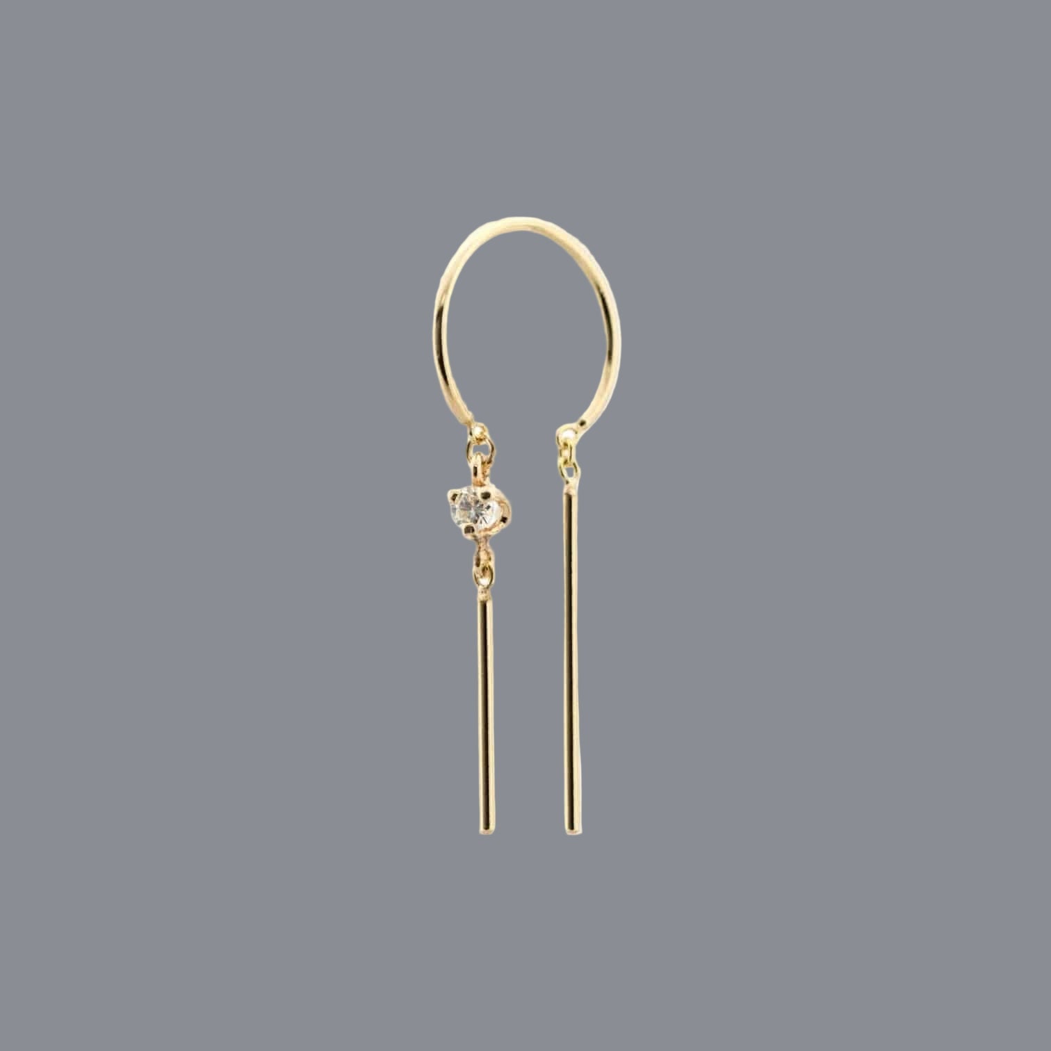 Hoop Dangle Earrings in 14k Gold - Pick Your Gemstone - Petra Star
