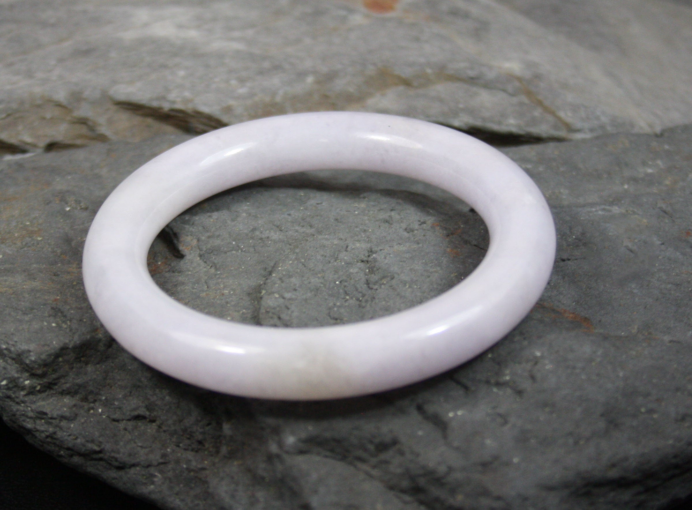 Jade Bangle Bracelet Lavender White Jade Bangle Wrist Size Small  - TH142 - Petra Star