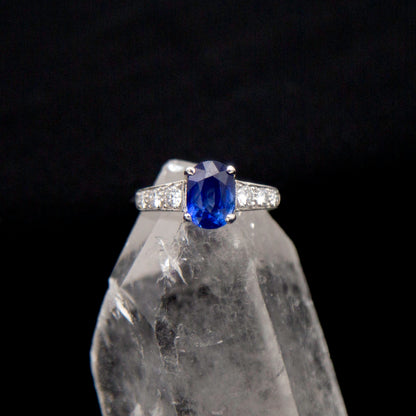 Sapphire and Diamond Ring in Platinum Sapphire and Diamonds - BB1007