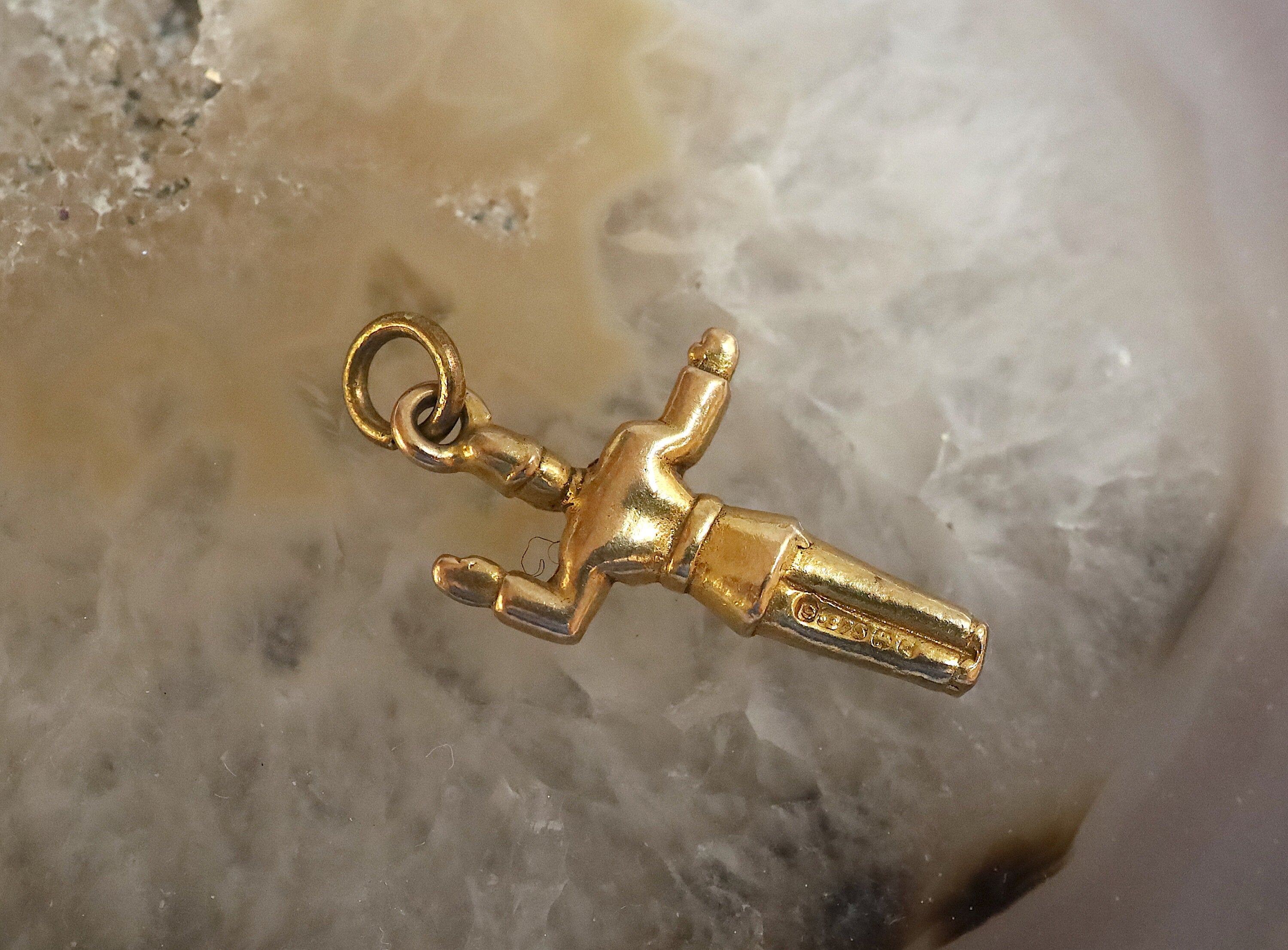 Vintage 1950s Mr Plod traffic policeman charm in 9k solid gold, hallmarked, detailed miniature charm for collectors
