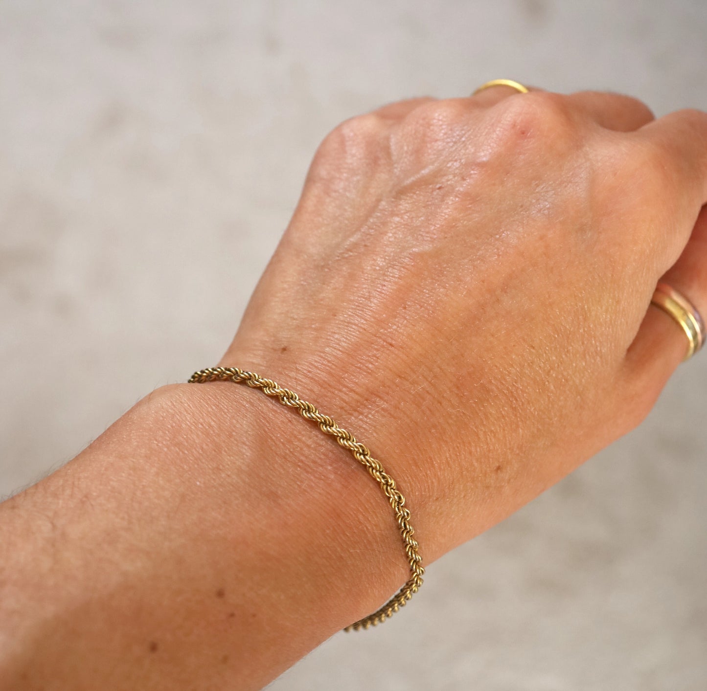 Heavy Solid Gold Rope Bracelet / 14k Yellow Gold 8 " Bracelet / Men's Bracelet / 5.8 Grams - JL1497