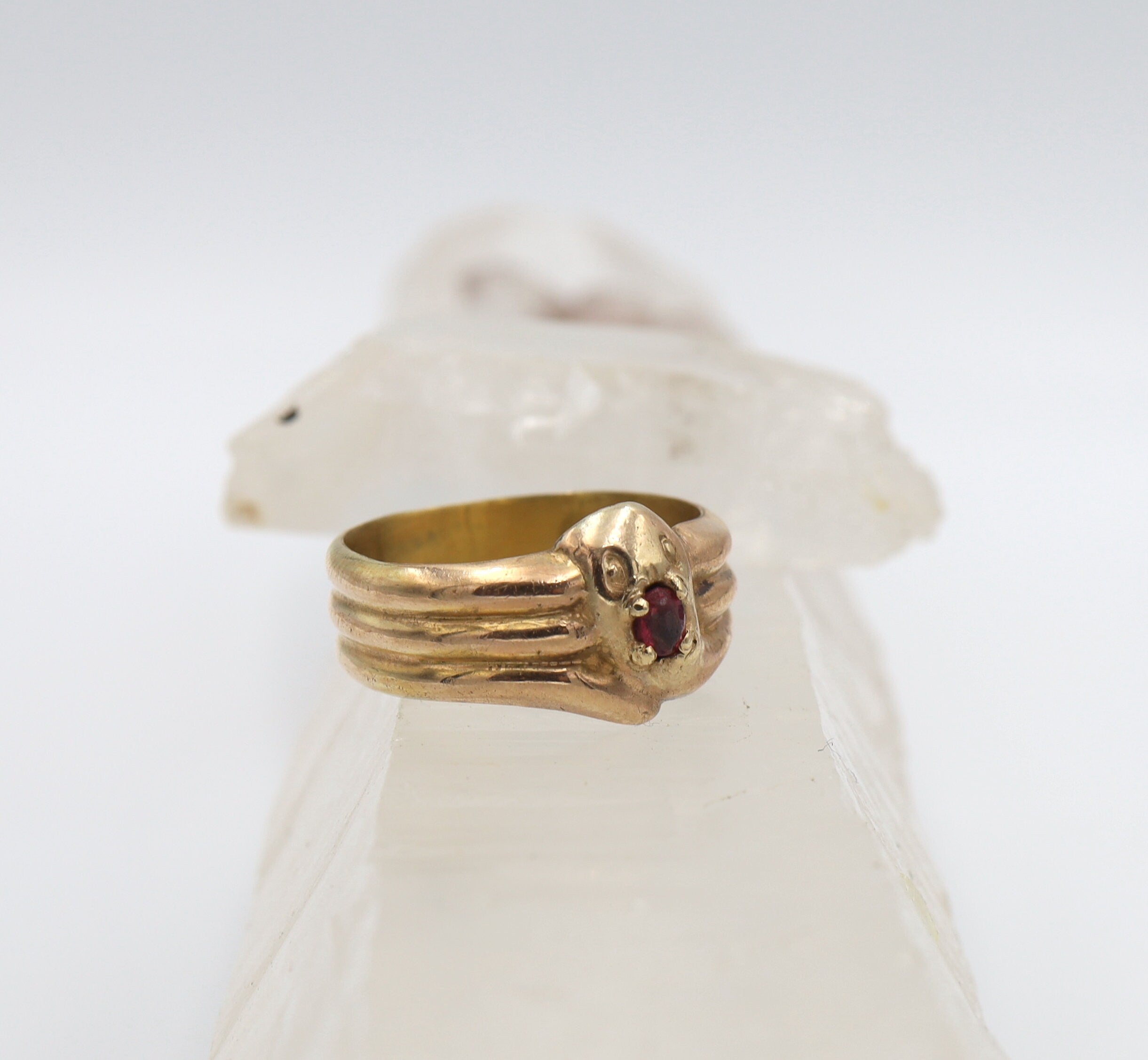 Art Nouveau Snake Ring in 9k Pink Gold Size 9 1/4 - JL647 - Petra Star