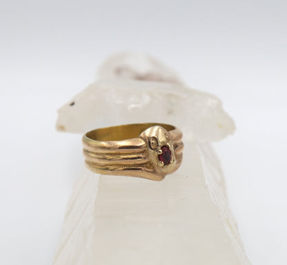 Art Nouveau Snake Ring in 9k Pink Gold Size 9 1/4 - JL647