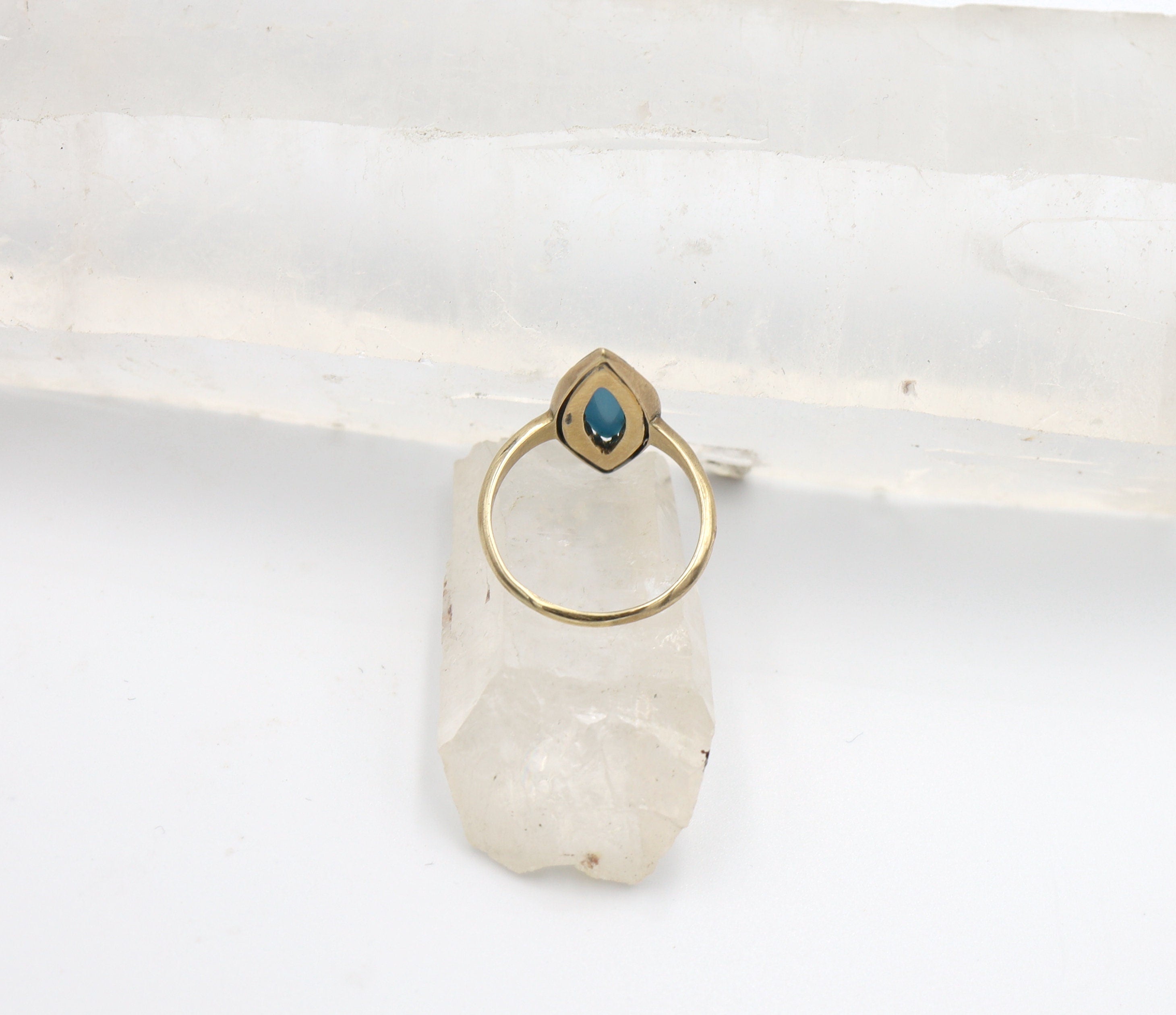 Victorian turquoise and pearl navette ring by The Vintage Vault featuring intricate vintage design and elegant gemstone accents.