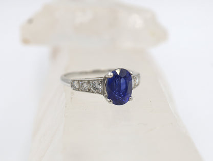 Sapphire and Diamond Ring in Platinum Sapphire and Diamonds - BB1007