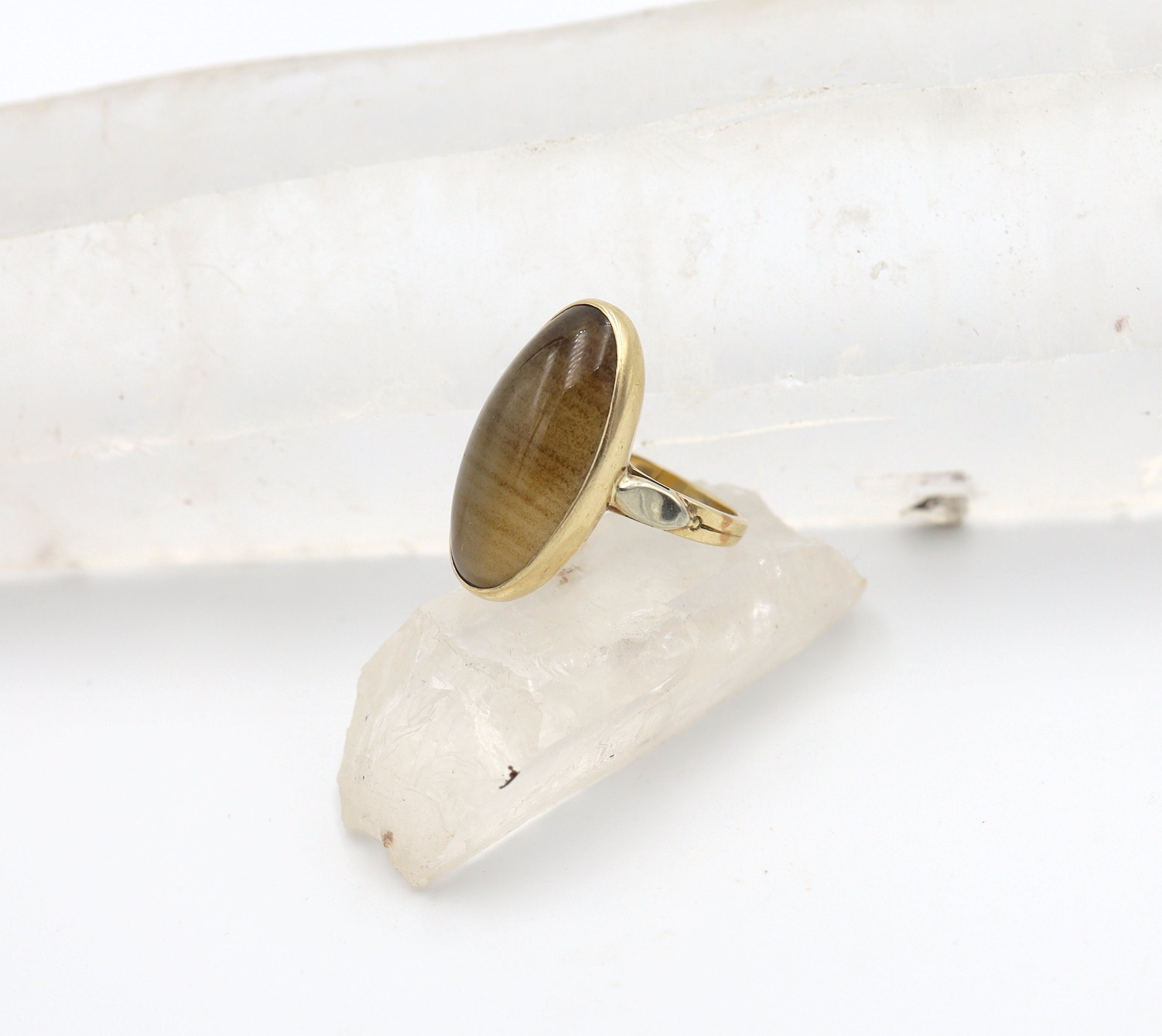 Art Deco Dendritic Agate Ring - Petra Star