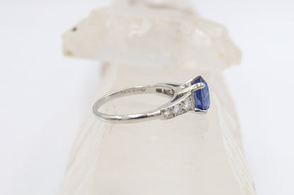 Sapphire and Diamond Ring in Platinum Sapphire and Diamonds - BB1007