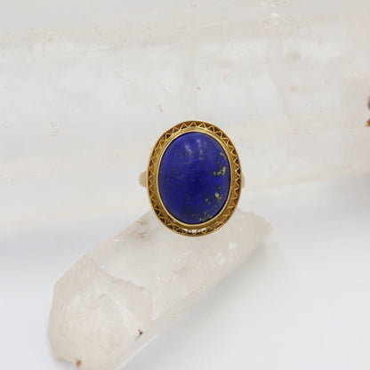 Antique Lapis Mizpah Ring