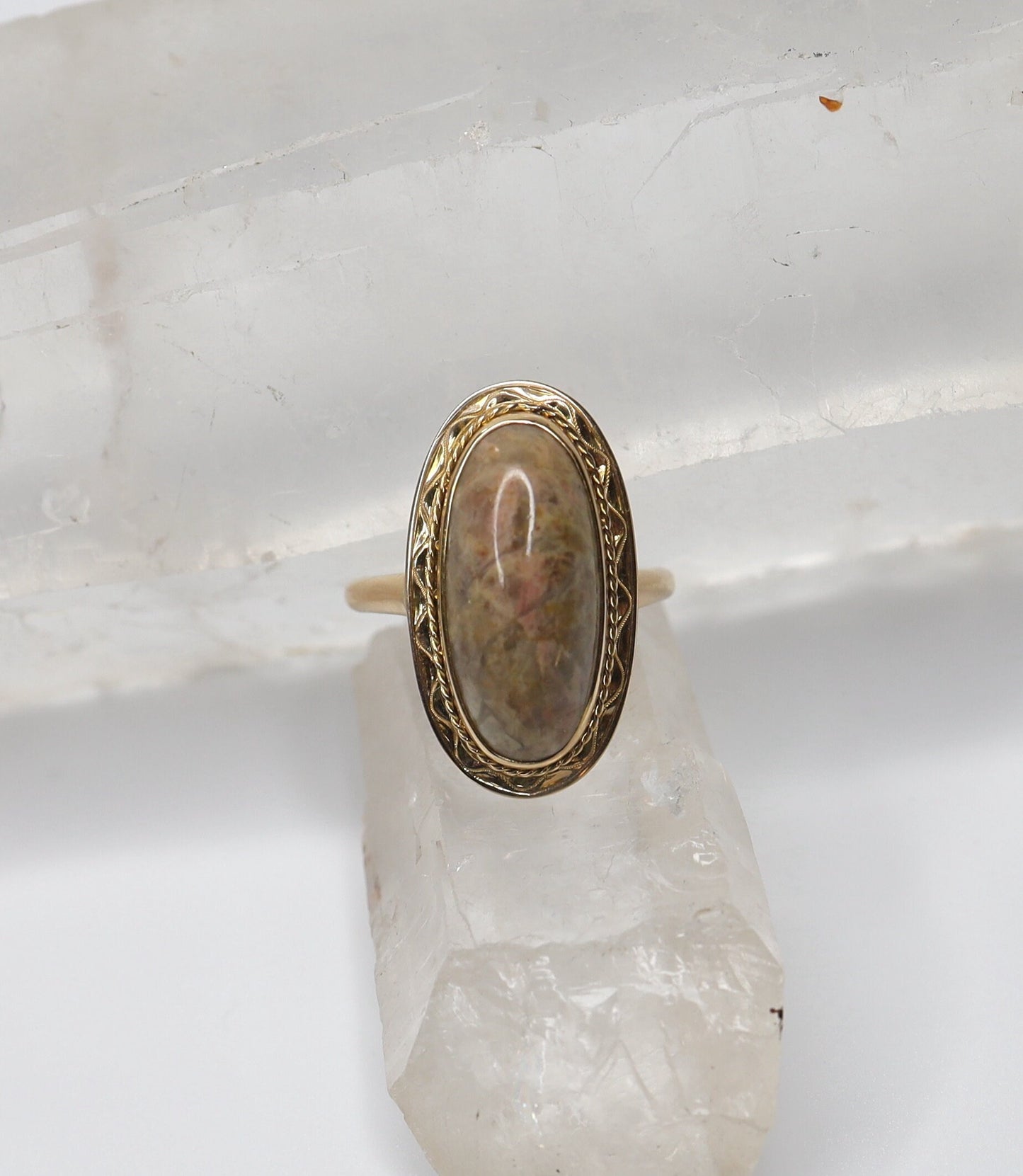 Vintage Jasper Ring 14k Yellow Gold Ring - JL1477