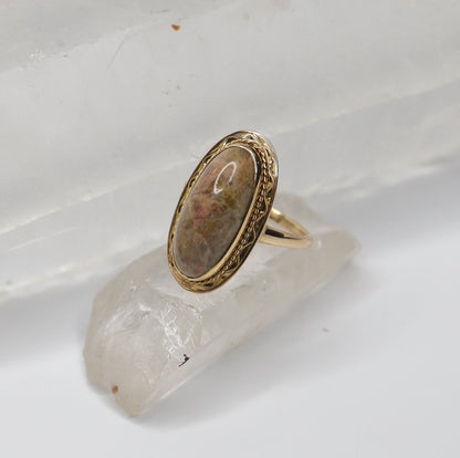 Vintage Jasper Ring 14k Yellow Gold Ring - JL1477