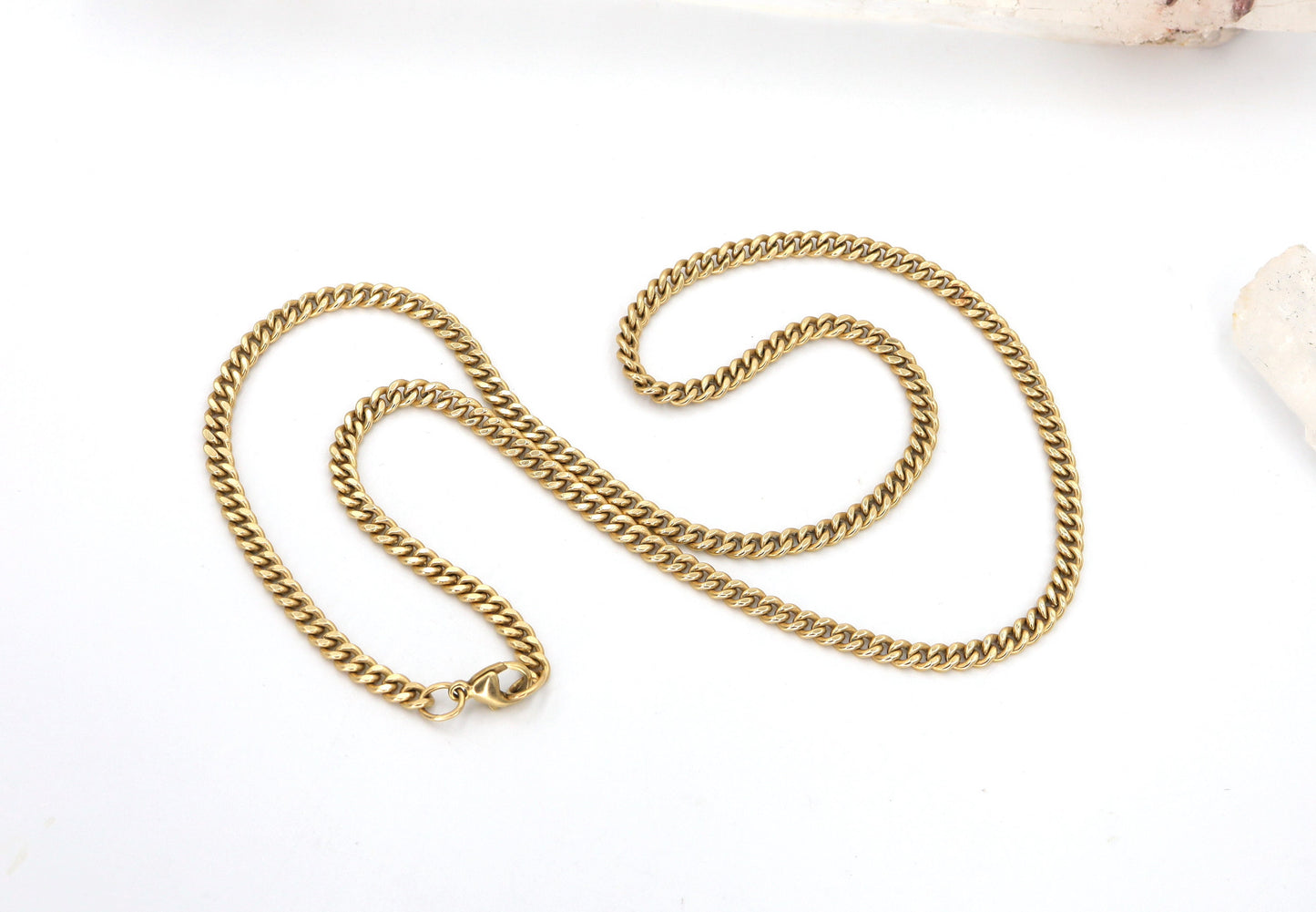 Vintage 14k Gold Chain 4 MM Curblink Necklace 22.5" Length - DK509