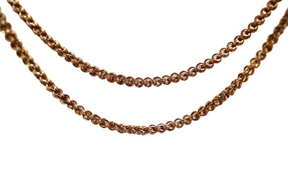 Victorian Necklace 14k Gold Victorian Heavy Slide Chain 5.1 mm Wide 30.5" & 32.5" Length - DK232