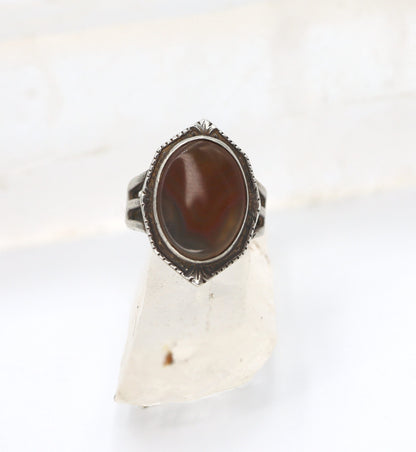 Antique Silver Agate Ring Clarke & Coombs Agate Ring - JL1471