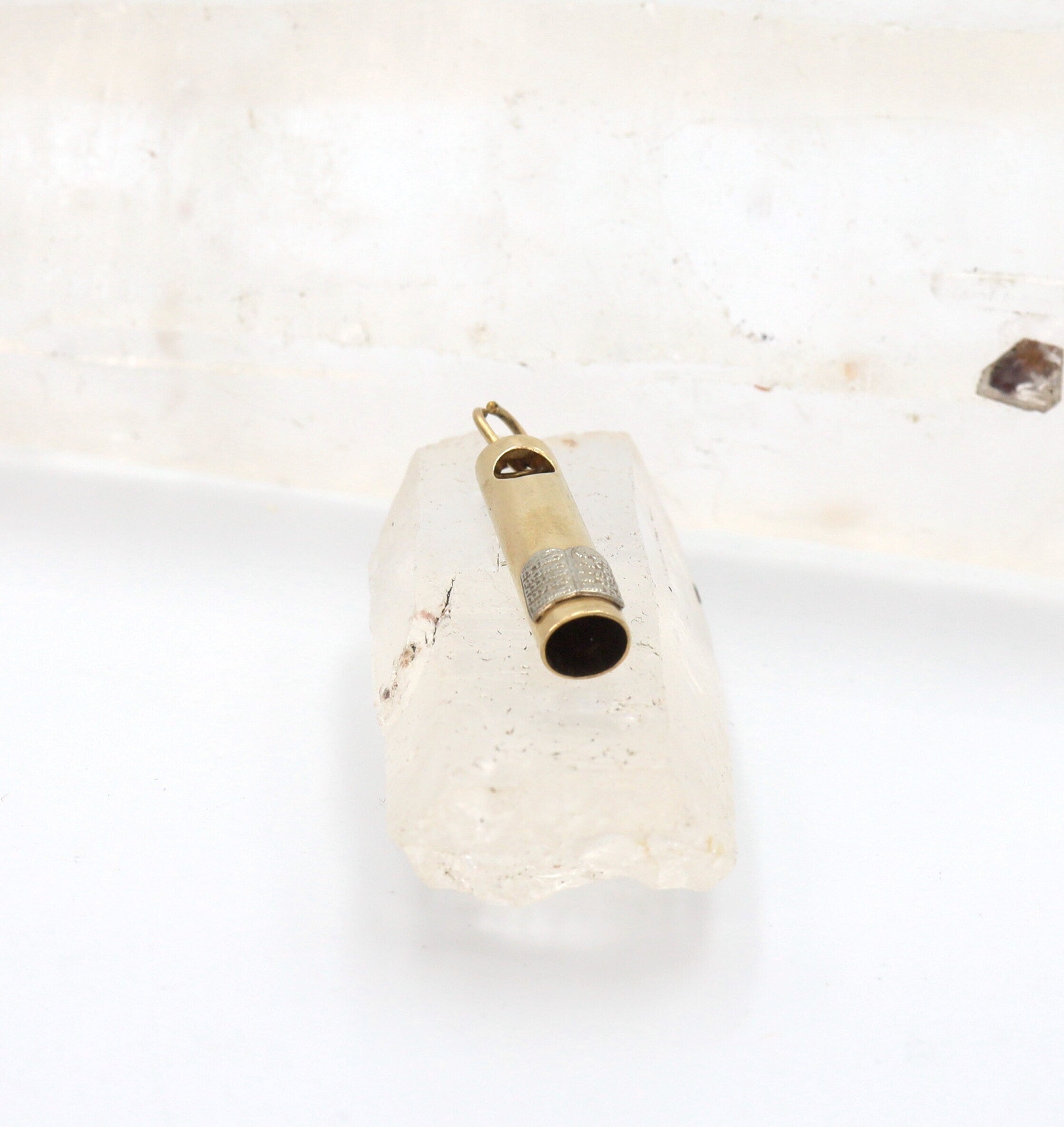 Vintage Mezuzah Charm with Torah Written Scriptures 14k Gold - Petra Star