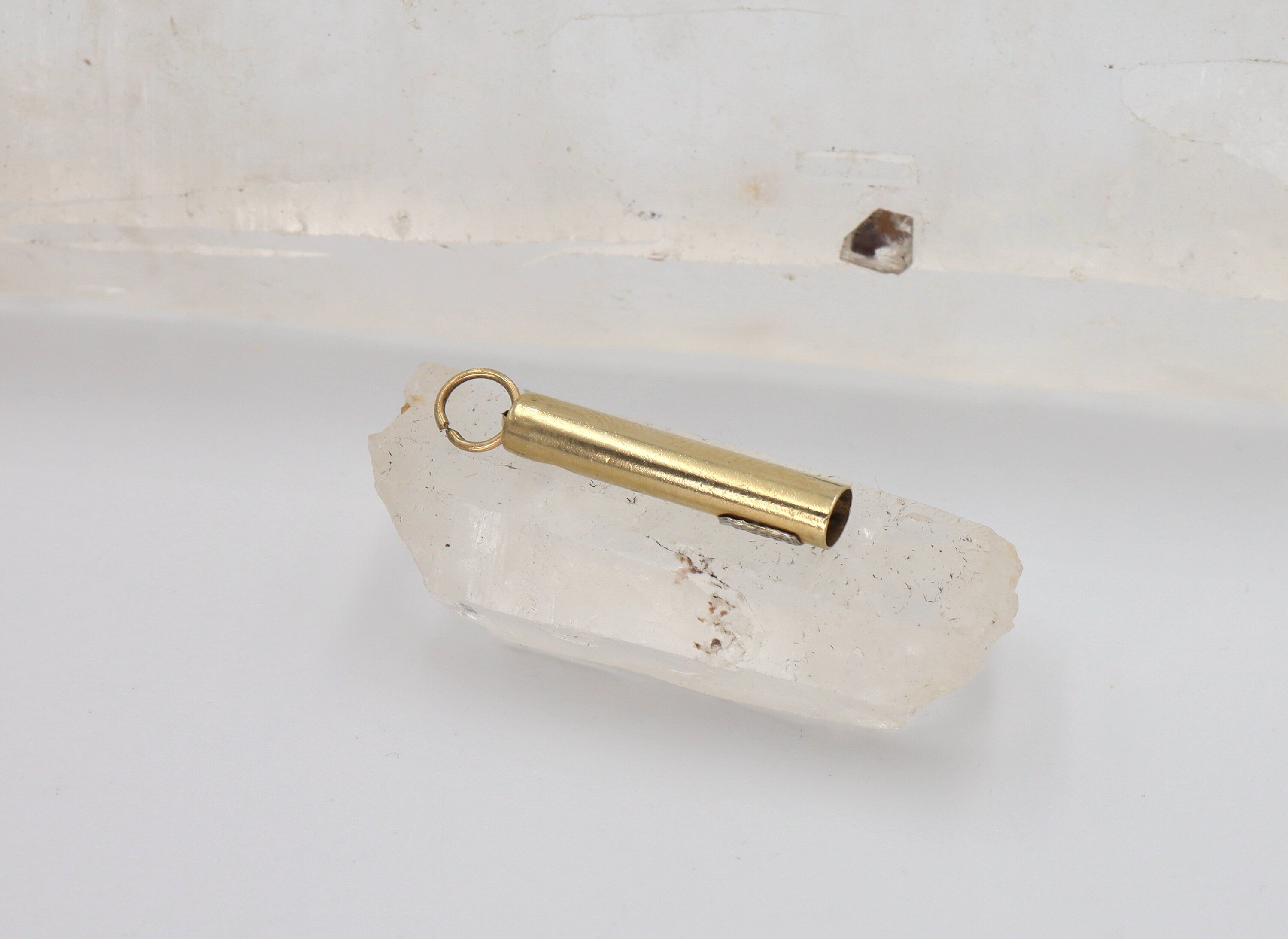 Vintage Mezuzah Charm with Torah Written Scriptures 14k Gold - Petra Star