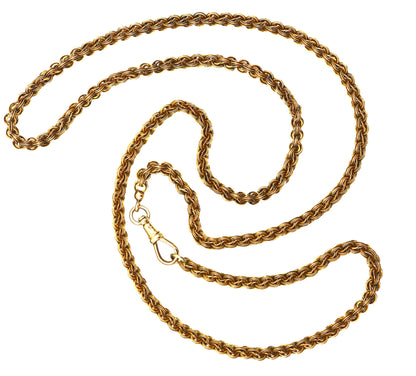 Victorian Necklace 14k Gold Victorian Heavy Slide Chain 5.1 mm Wide 30.5" & 32.5" Length - DK232