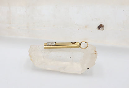 Vintage Mezuzah Charm with Torah Written Scriptures 14k Gold - DK615