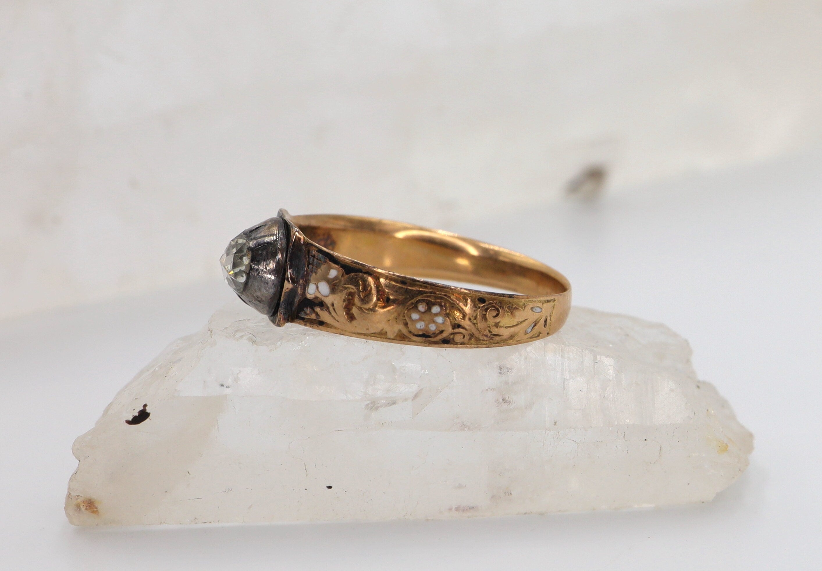 Georgian Diamond Ring Dutch Rose Cut Diamond Ring - Petra Star