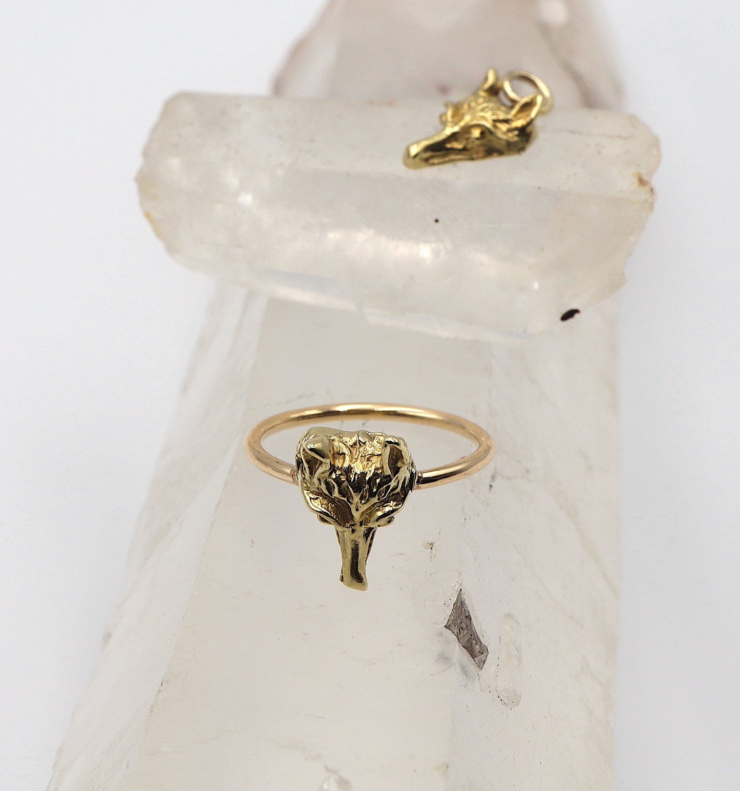 A Radiant Fox Ring in 14k Yellow Gold - DK347A