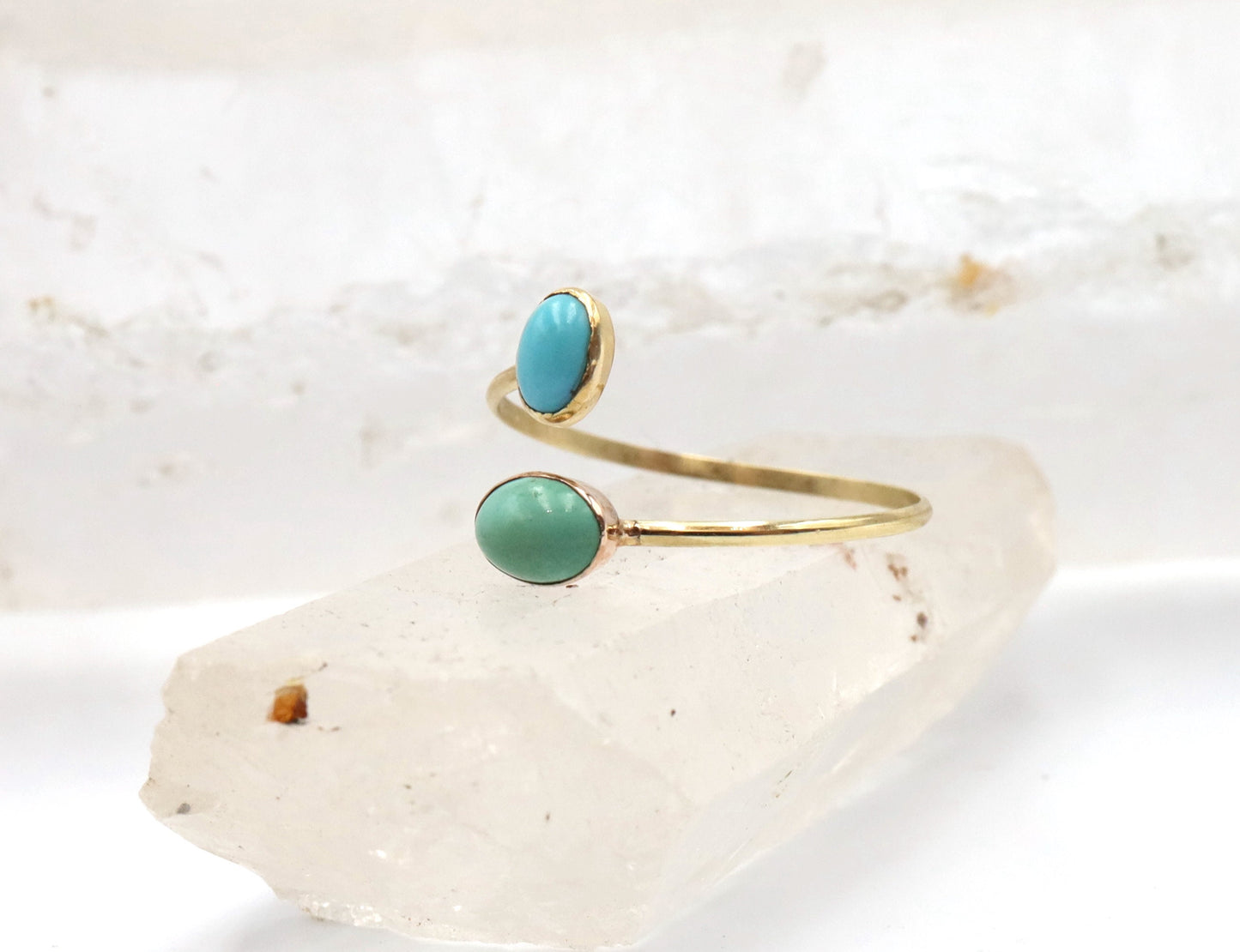 Victorian Turquoise Toi et Moi Ring in 9k Gold -  JL1374