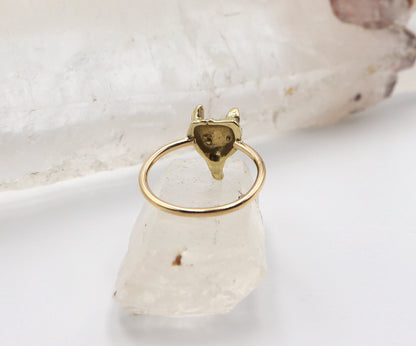 A Radiant Fox Ring in 14k Yellow Gold - DK347A