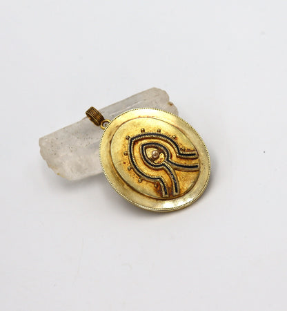 Large Victorian Etruscan Revival Pendant 14K - DK631