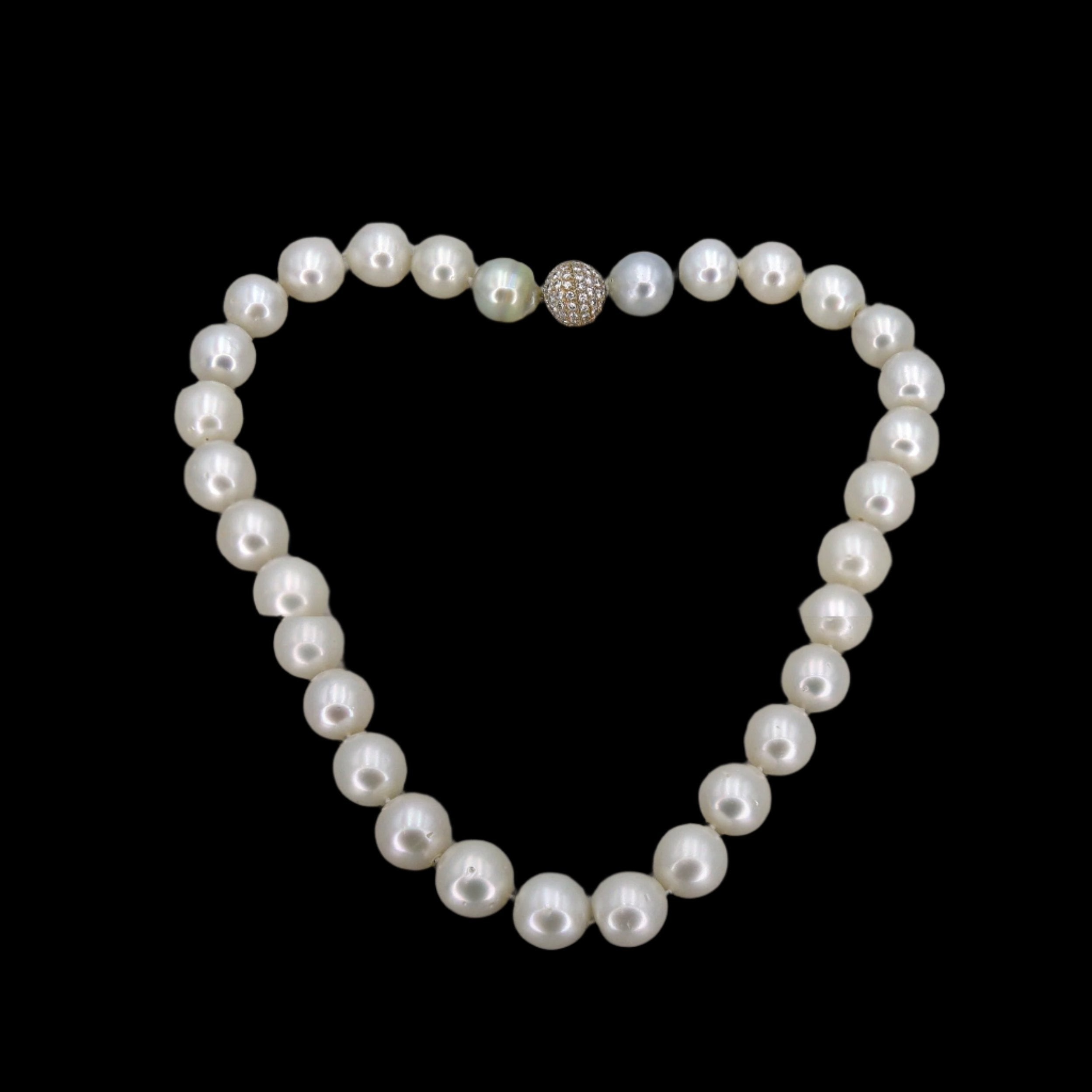 Incredible South Sea Strand 15-13MM with Diamond Clasp - Petra Star