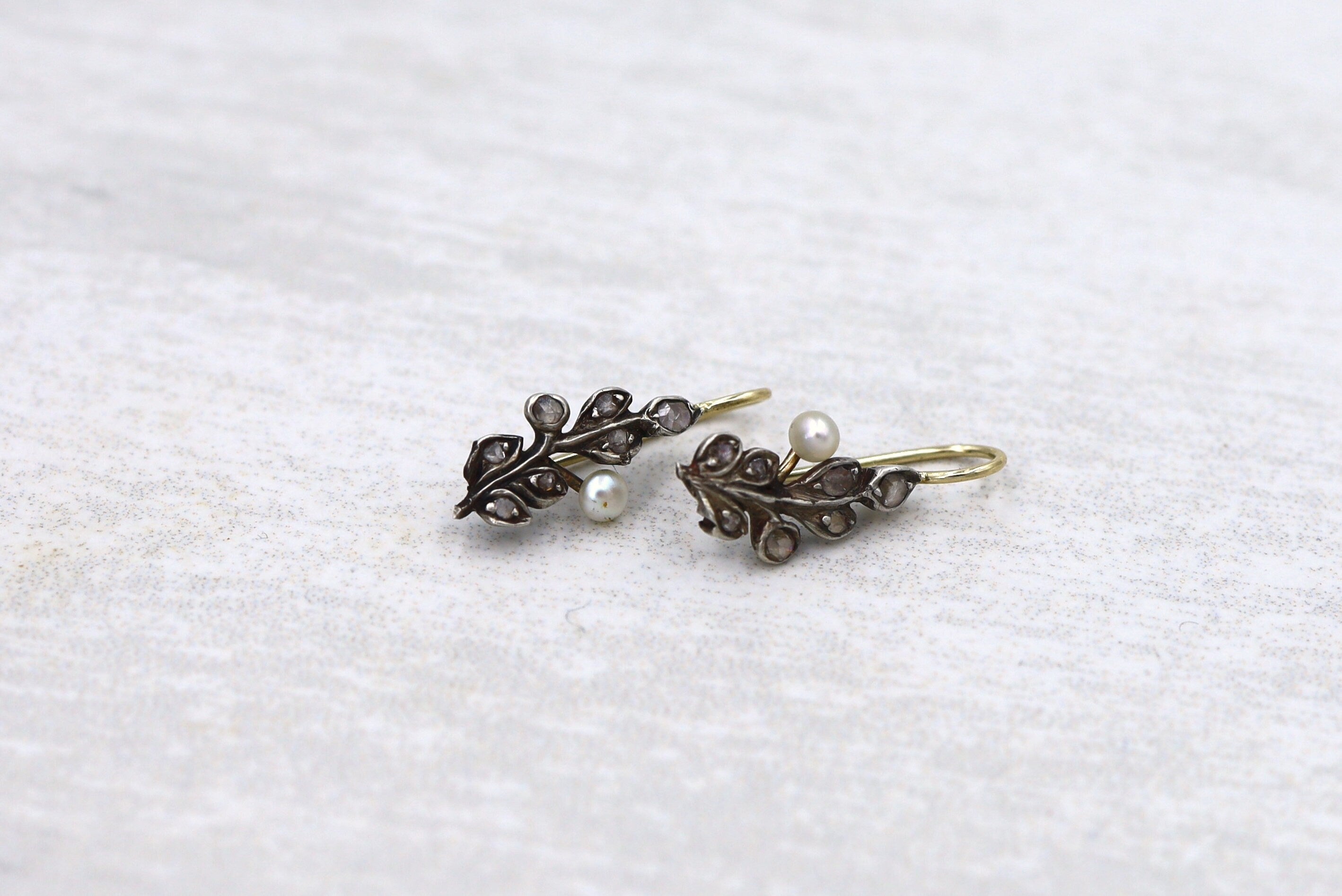 Georgian Diamond Drop Earrings - JL1757 - Petra Star