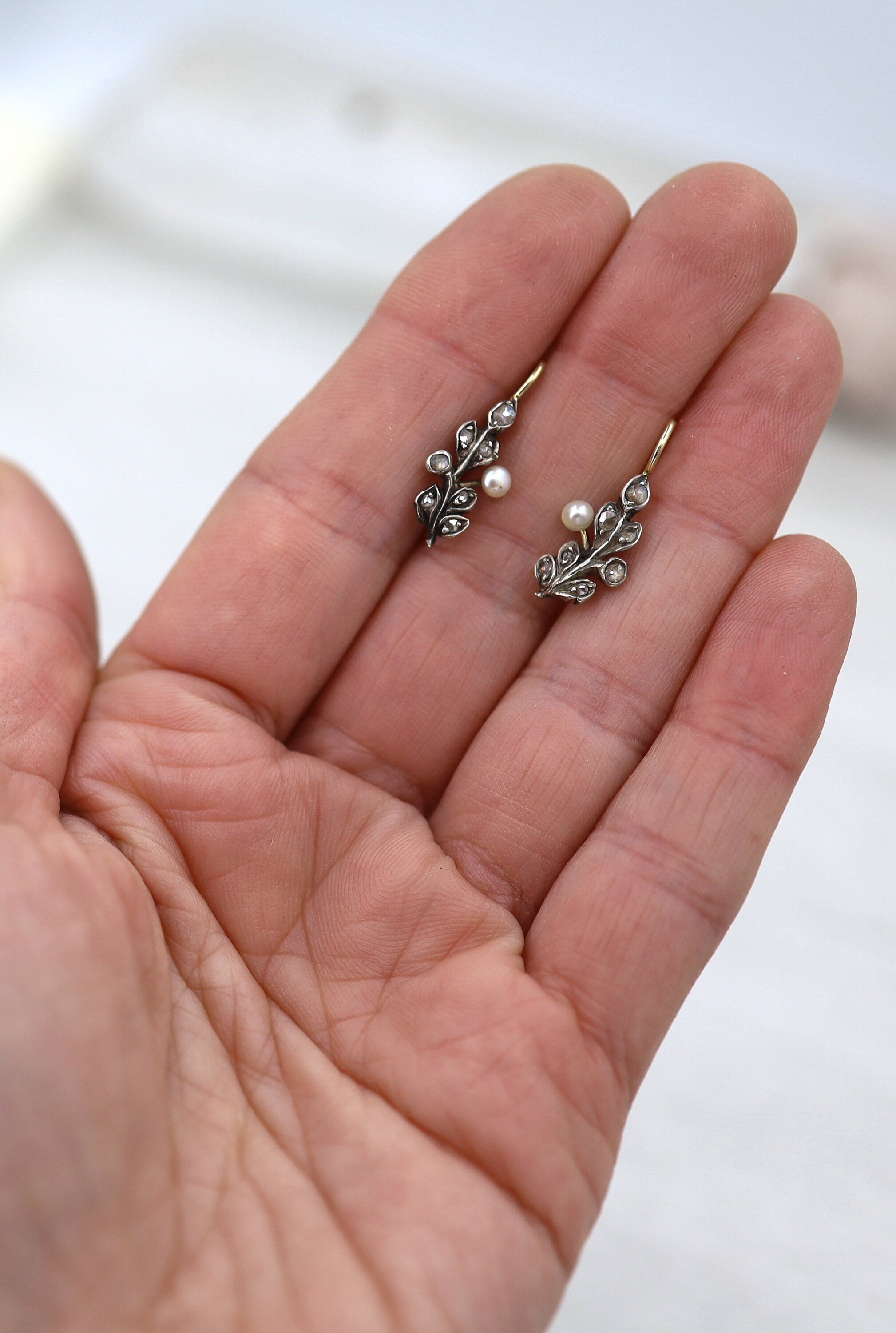 Georgian Diamond Drop Earrings - JL1757 - Petra Star