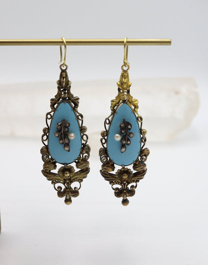 Georgian Diamond Drop Earrings - JL1757