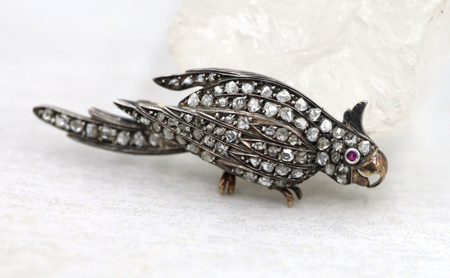 Victorian Diamond Bird Brooch - DK649