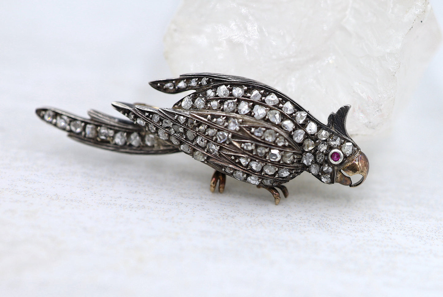 Victorian Diamond Bird Brooch - DK649