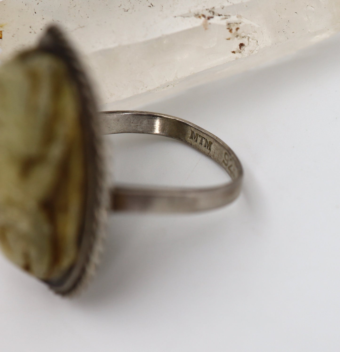 Egyptian Steatite Scarab Ring in Silver Circa 664 to 332 BCE - DK729