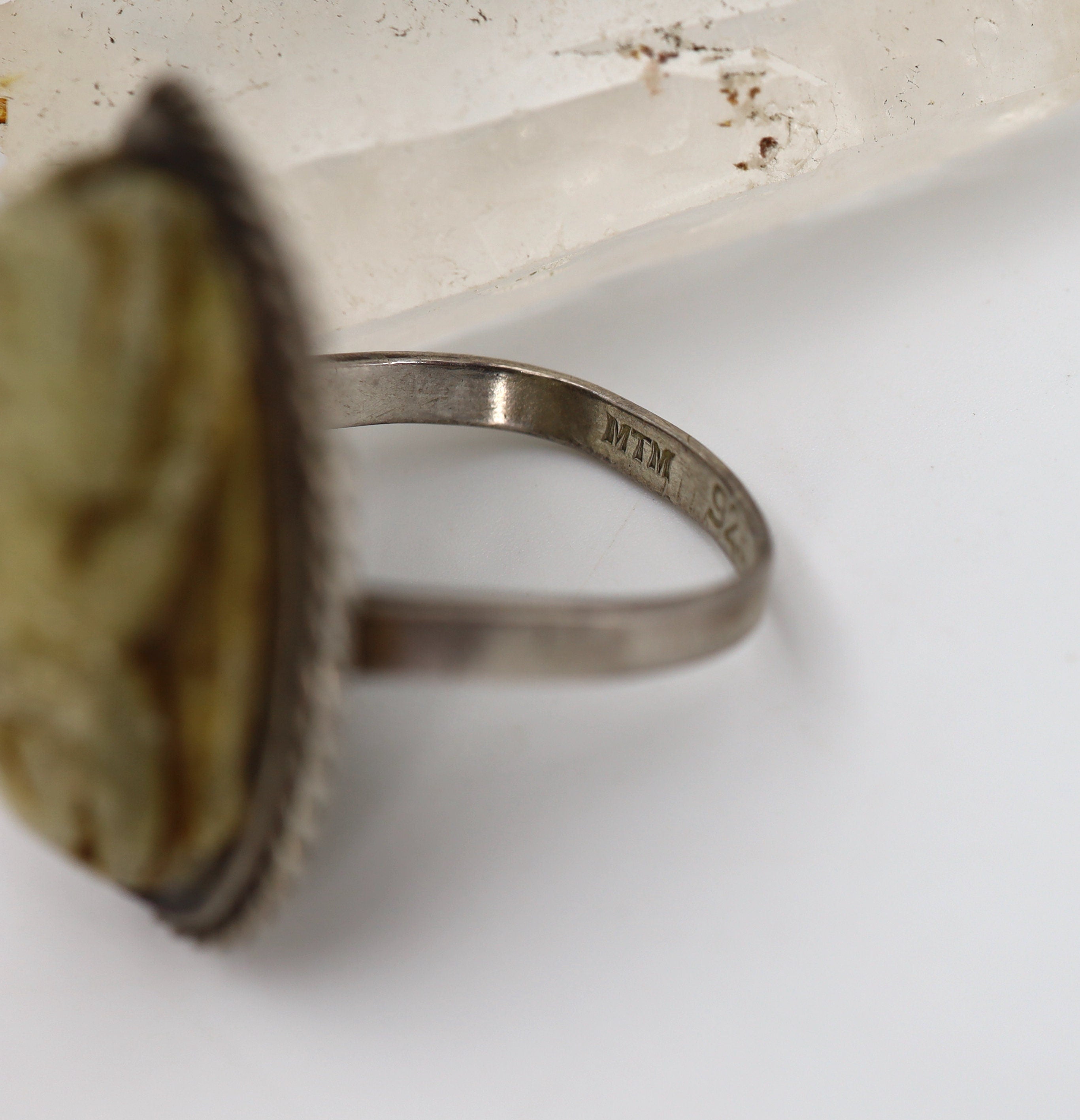 Egyptian Steatite Scarab Ring in Silver Circa 664 to 332 BCE - DK729 - Petra Star